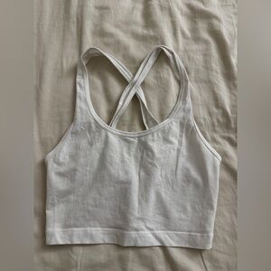 Aritzia TnaCHILL™ Lorel Crop Tank Top - White, Size XS